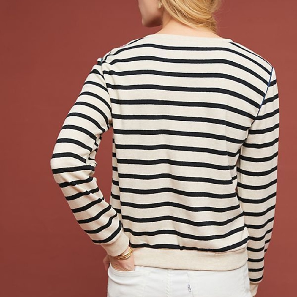 Anthropologie Finn Striped Pullover Top new SIZE LP PL petite size - Picture 2 of 9